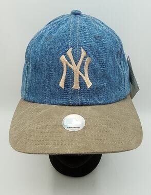 Vintage 90's New York Yankees Logo 7 Denim Cap Strapback